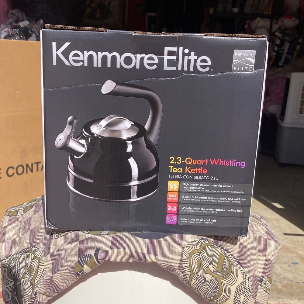 Kenmore Elite Black Whistling Tea Kettle